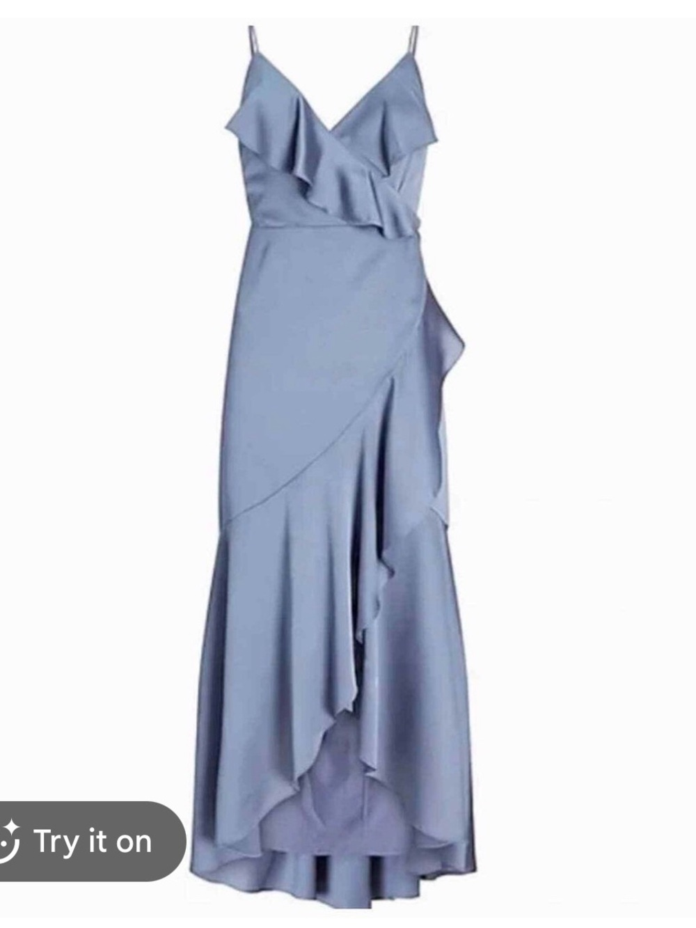 Express Taupe Ruffle Asymmetrical Slip Dress - Picture 1 of 11